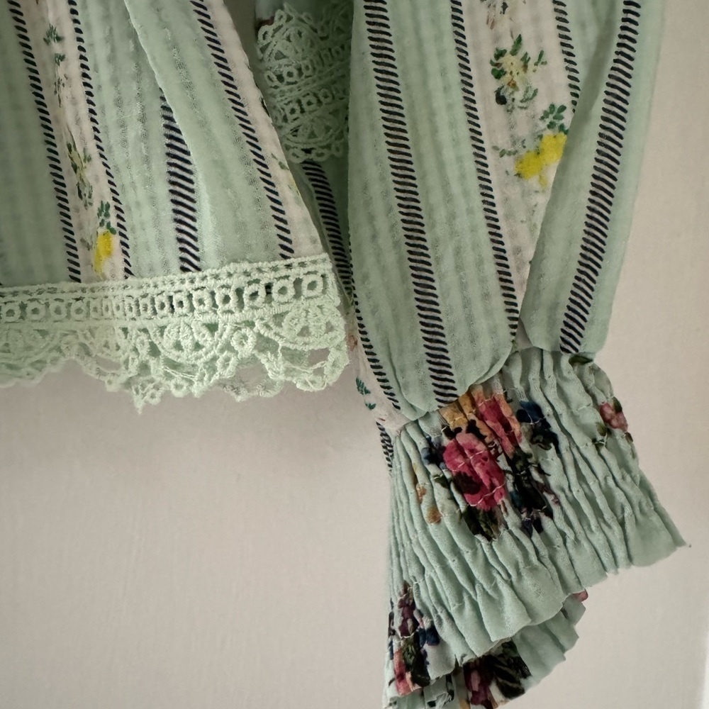 Anthropologie Hemant & Nandita Amour Floral Print  Blouse - Picture 8 of 10